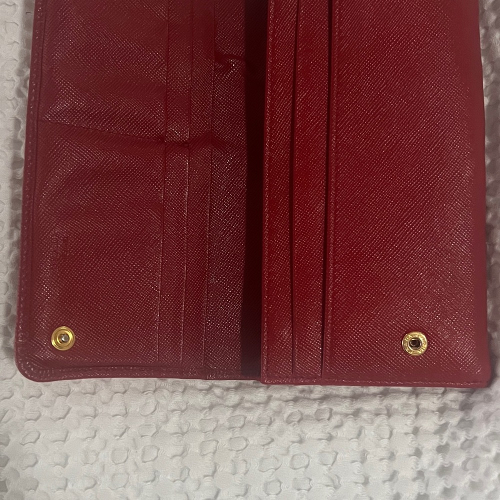Prada Crimson Textured Wallet